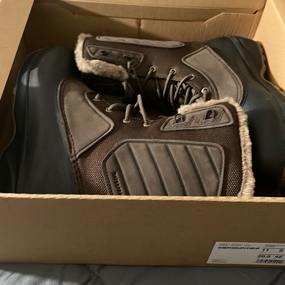 THE NORTH FACE Shellista IV Mid Waterproof Insulated Boot Leather Fur Trim Sz 11 - Picture 3 of 15